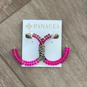 Panacea Pink and Gold Beaded Earrings NWT